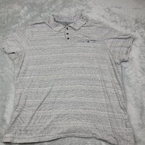 Rock & Republic Polo Shirt Mens‎ Size X-Large Gray Striped Short Sleeve Collared